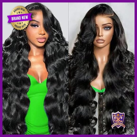 13x6 HD Lace Front Human Hair Wig 30 Inch Body Wave 200 Density Glueless